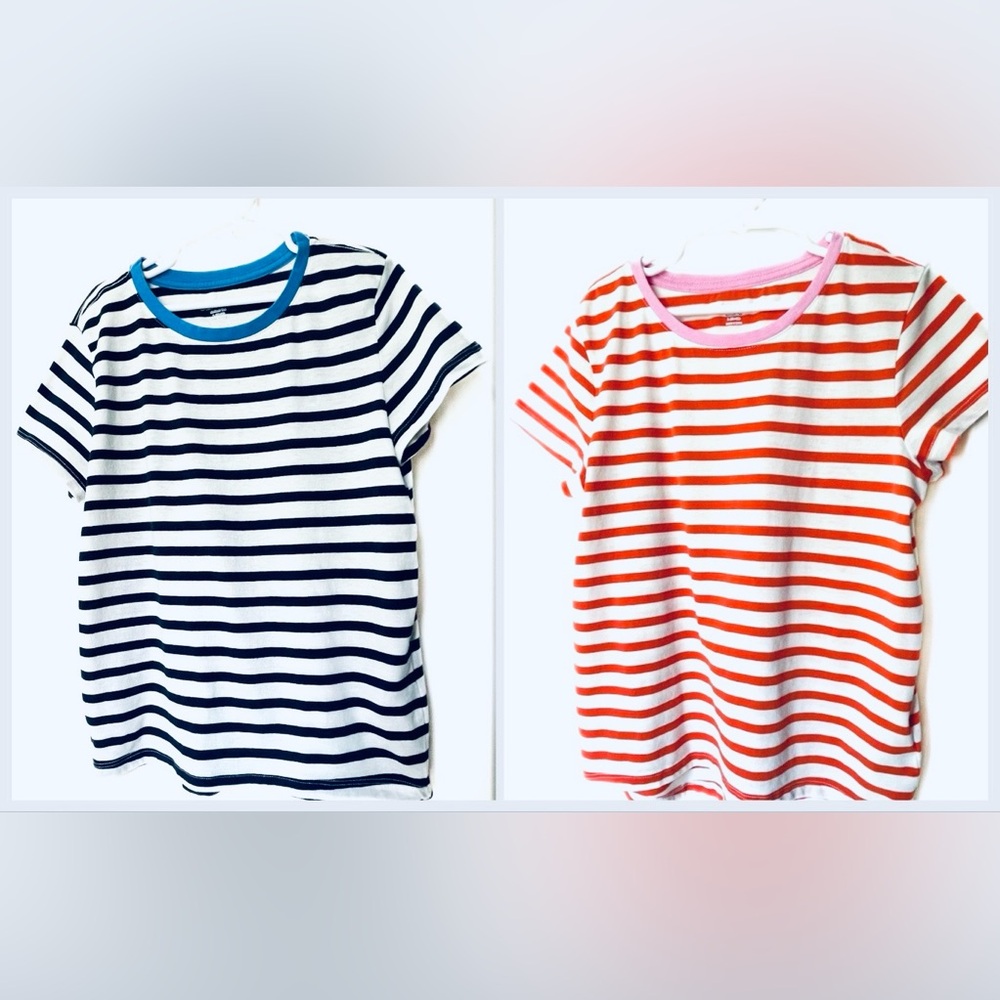 Two Girls Striped T-Shirts